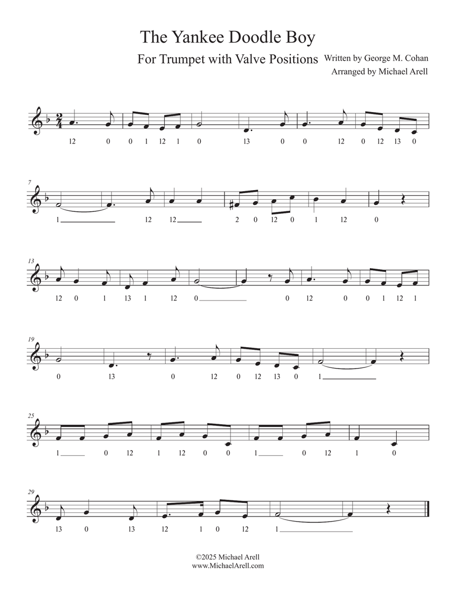 The Yankee Doodle Boy for Trumpet C Trumpet scores gallery preview page 2