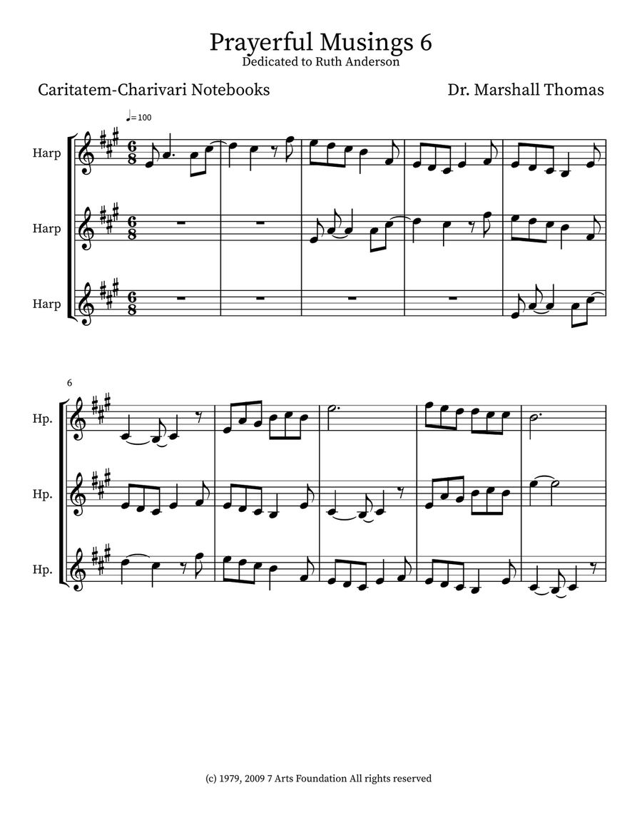 Prayerful Musings 6 Small Ensemble scores gallery preview page 1