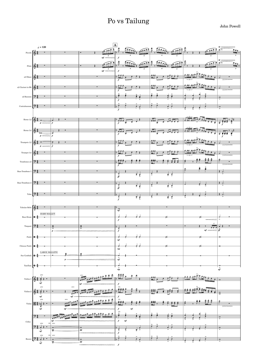 Po VS Tai lung (Kungfu Panda) Full Orchestra scores gallery preview page 1