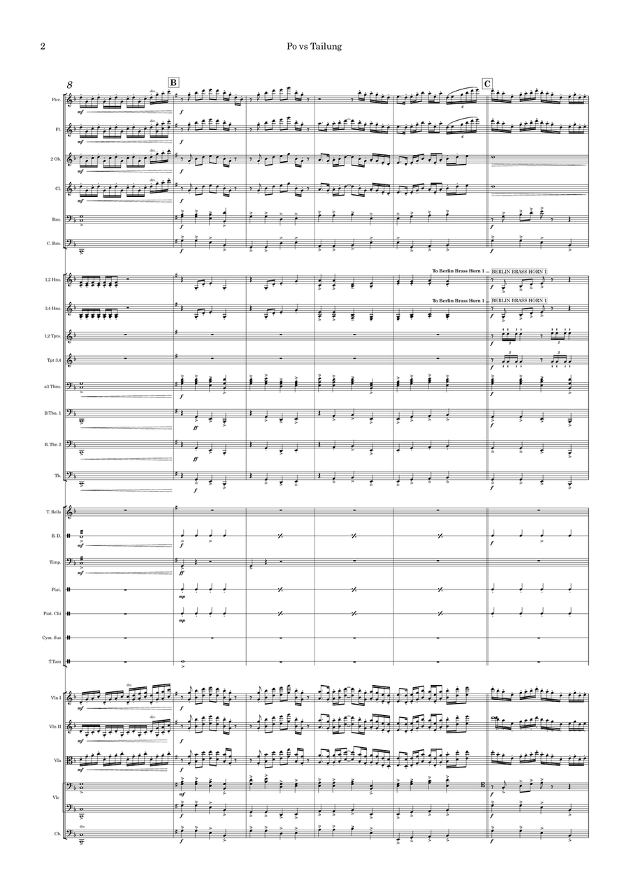 Po VS Tai lung (Kungfu Panda) Full Orchestra scores gallery preview page 2