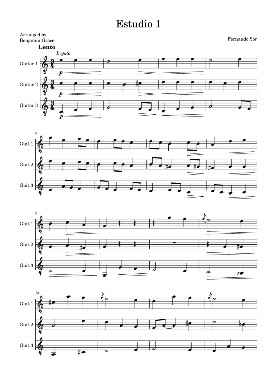 Estudio 1 Estudio 1 Guitar Ensemble scores gallery preview page 1