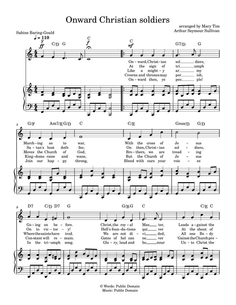 Onward Christian Soldiers A Cappella scores gallery preview page 1