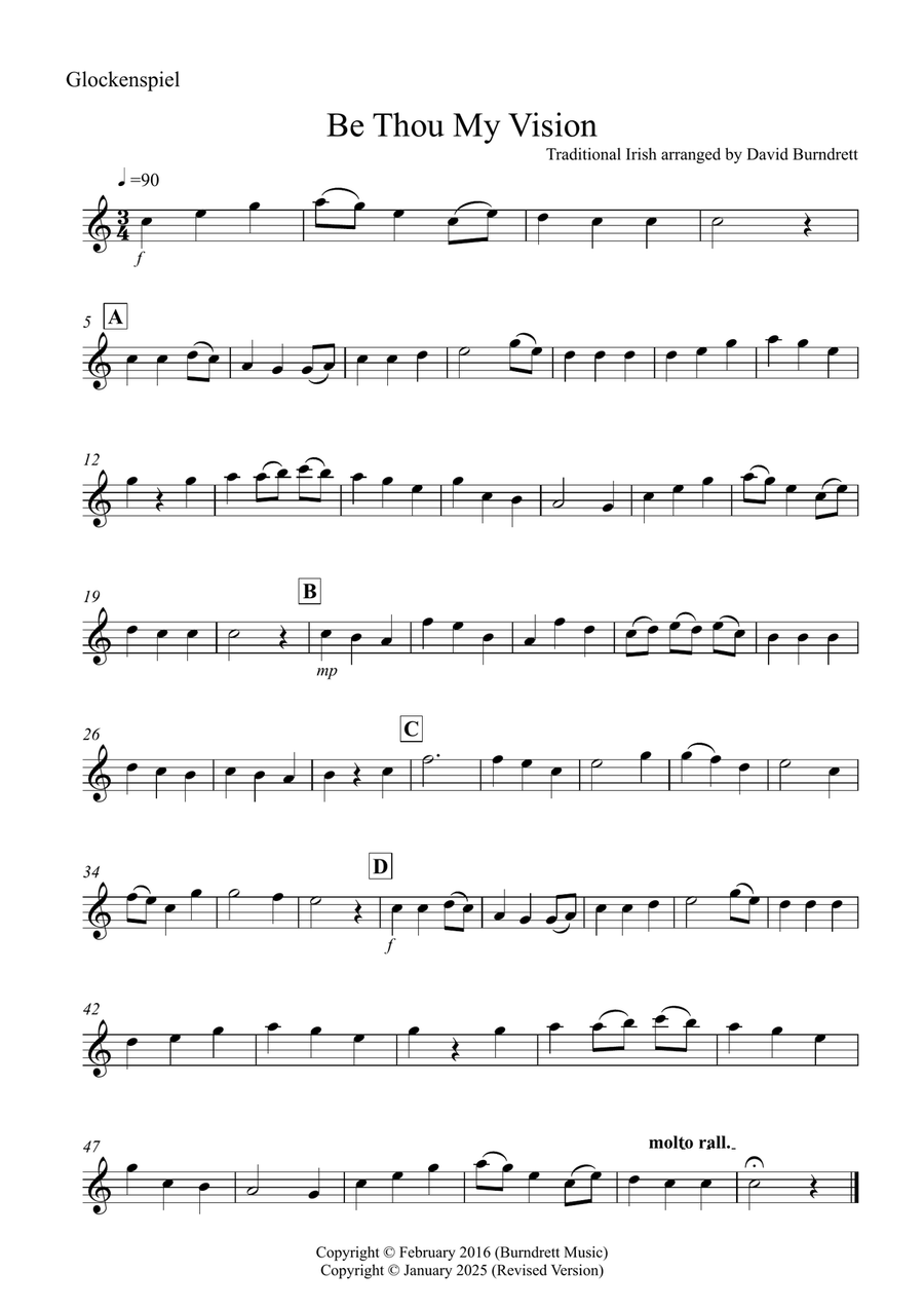 Be Thou My Vision for Glockenspiel and Xylophone Duet Glockenspiel scores gallery preview page 4
