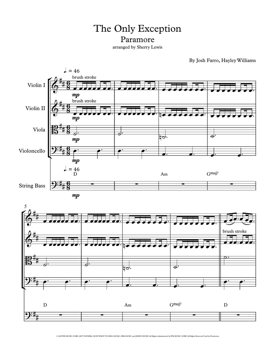The Only Exception The Only Exception String Quintet scores gallery preview page 3