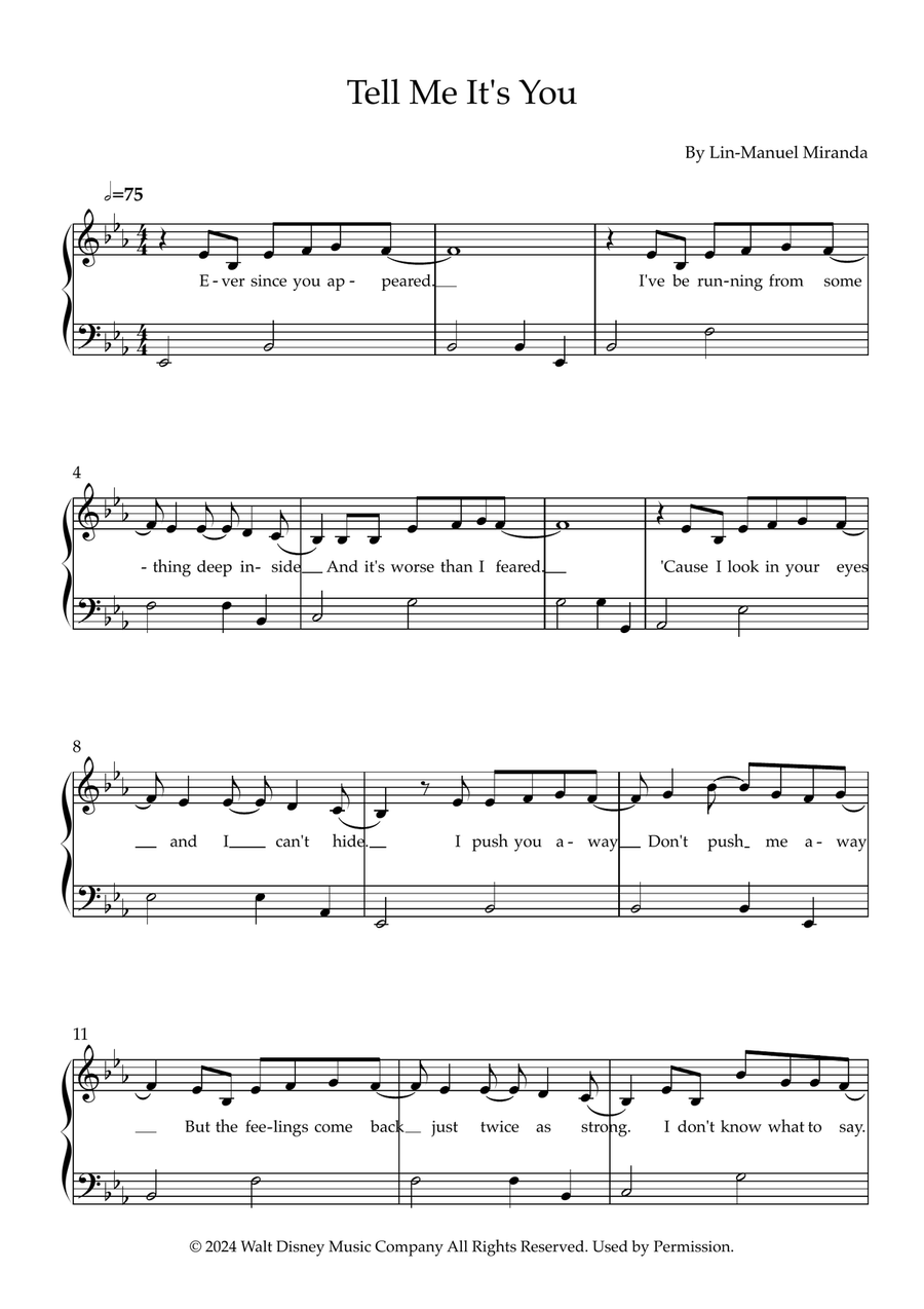 Tell Me It's You Tell Me It's You Easy Piano scores gallery preview page 1