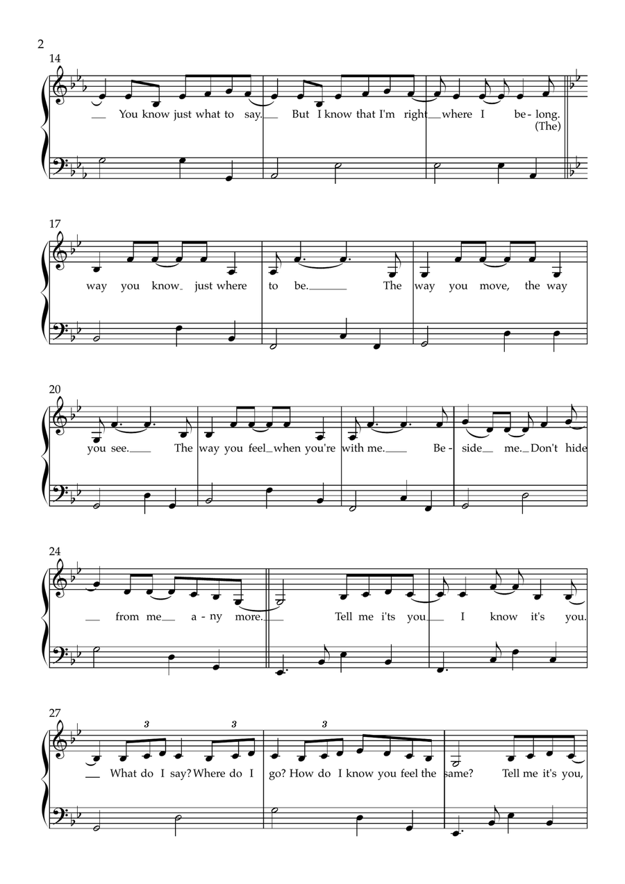 Tell Me It's You Tell Me It's You Easy Piano scores gallery preview page 2