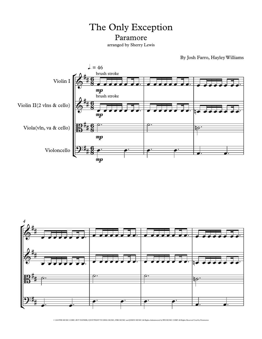 The Only Exception The Only Exception String Trio scores gallery preview page 3