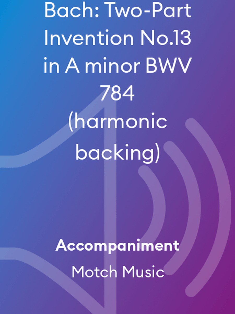 Bach: Two-Part Invention No.13 in A minor BWV 784 (harmonic backing) Piano and Keyboard scores gallery preview page 1