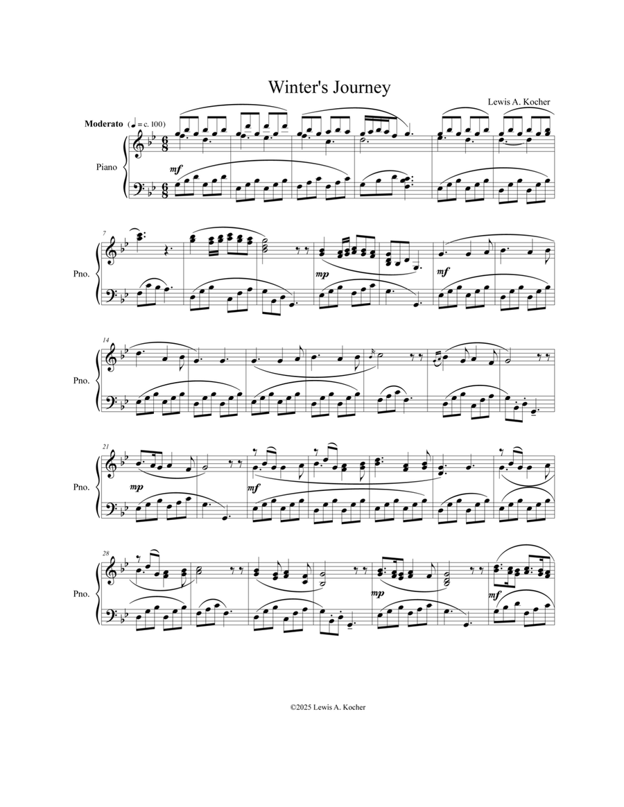 Winter's Journey Piano Solo scores gallery preview page 2