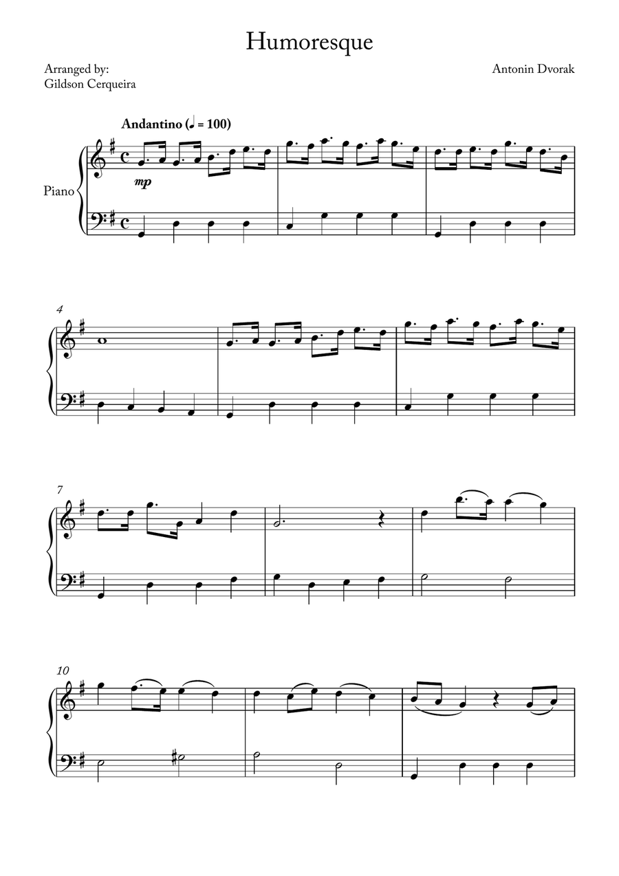 Humoresque Chamber Music scores gallery preview page 1