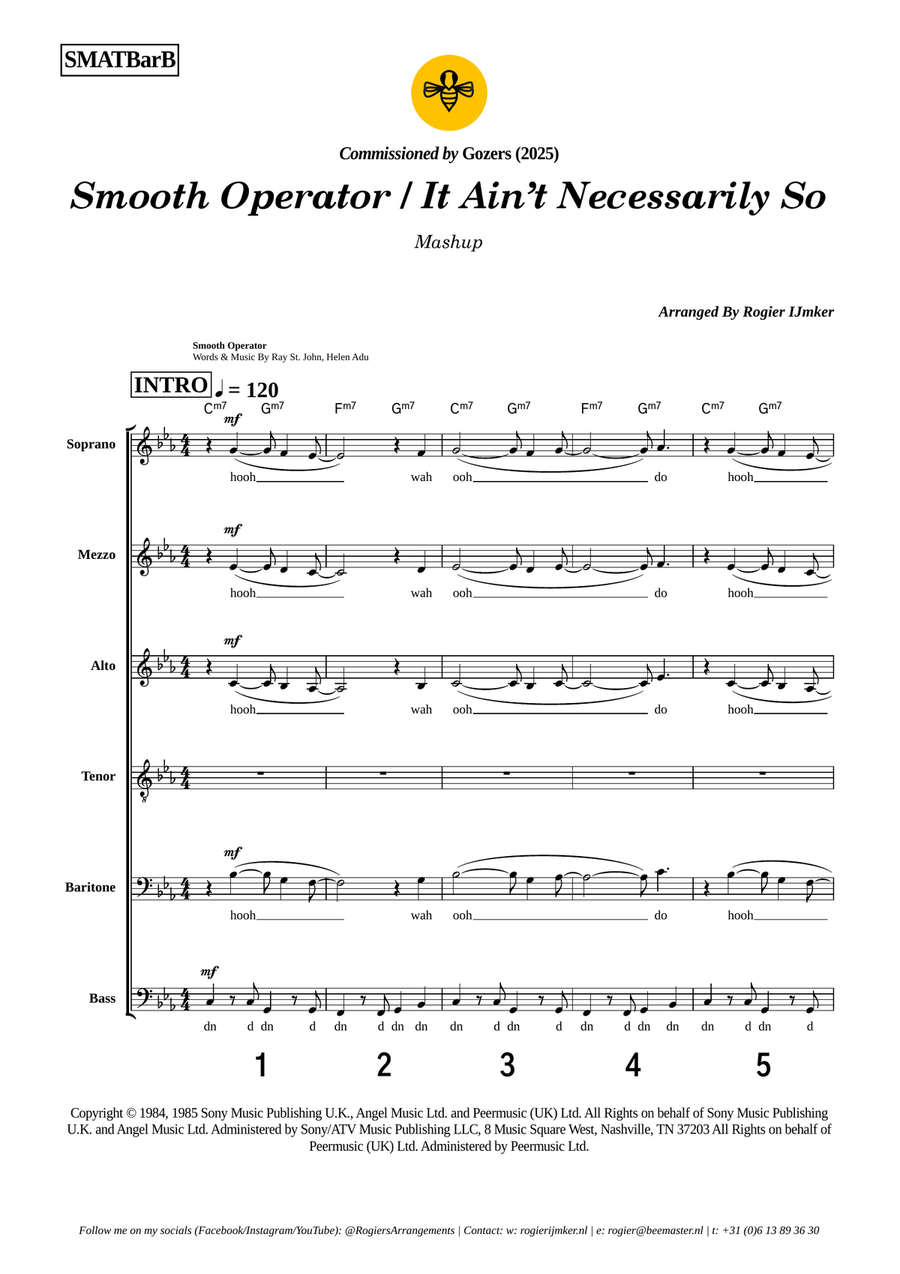 Medley: Smooth Operator with It Ain't Necessarily So A Cappella scores gallery preview page 1