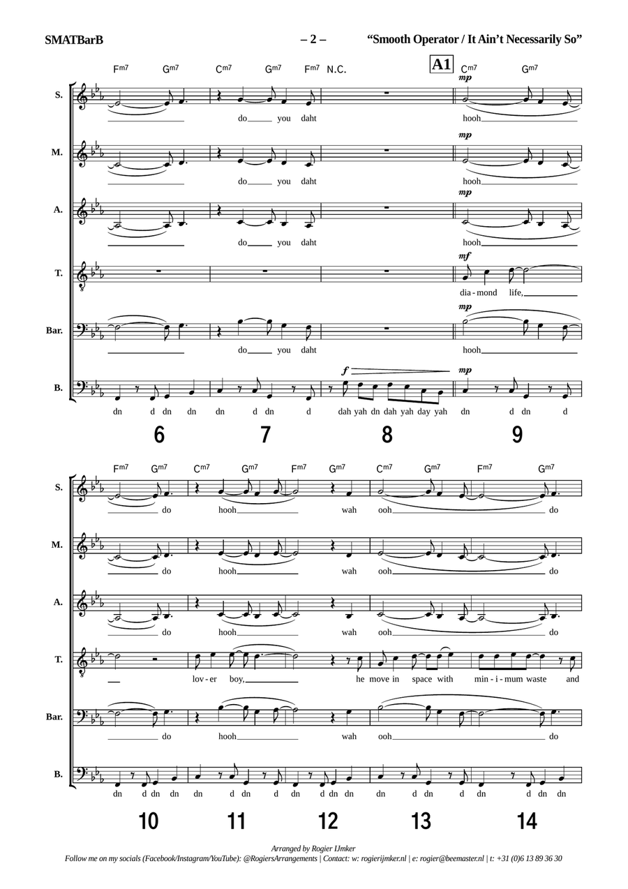 Medley: Smooth Operator with It Ain't Necessarily So A Cappella scores gallery preview page 2