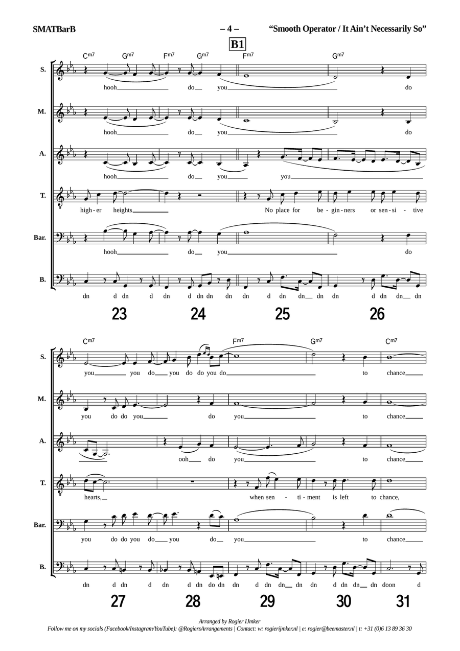 Medley: Smooth Operator with It Ain't Necessarily So A Cappella scores gallery preview page 4