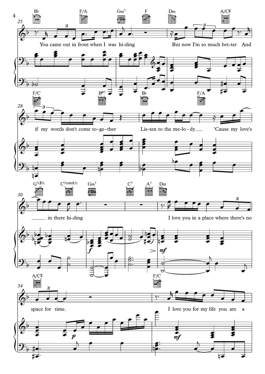 A Song For You Piano, Vocal scores gallery preview page 4