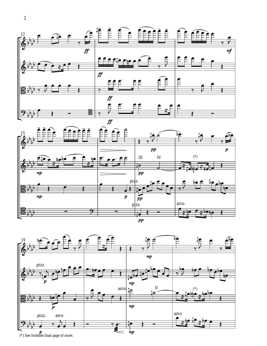 The Lonely Doe (MI SOL LA DO) String Quartet - Score Only String Quartet scores gallery preview page 2