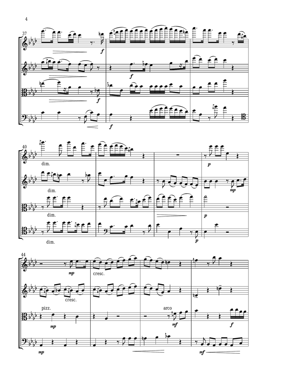 The Lonely Doe (MI SOL LA DO) String Quartet - Score Only String Quartet scores gallery preview page 4