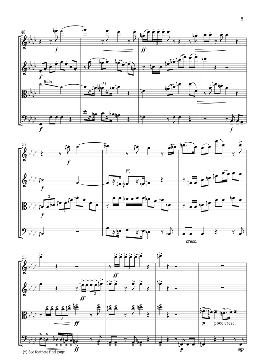 The Lonely Doe (MI SOL LA DO) String Quartet - Score Only String Quartet scores gallery preview page 5