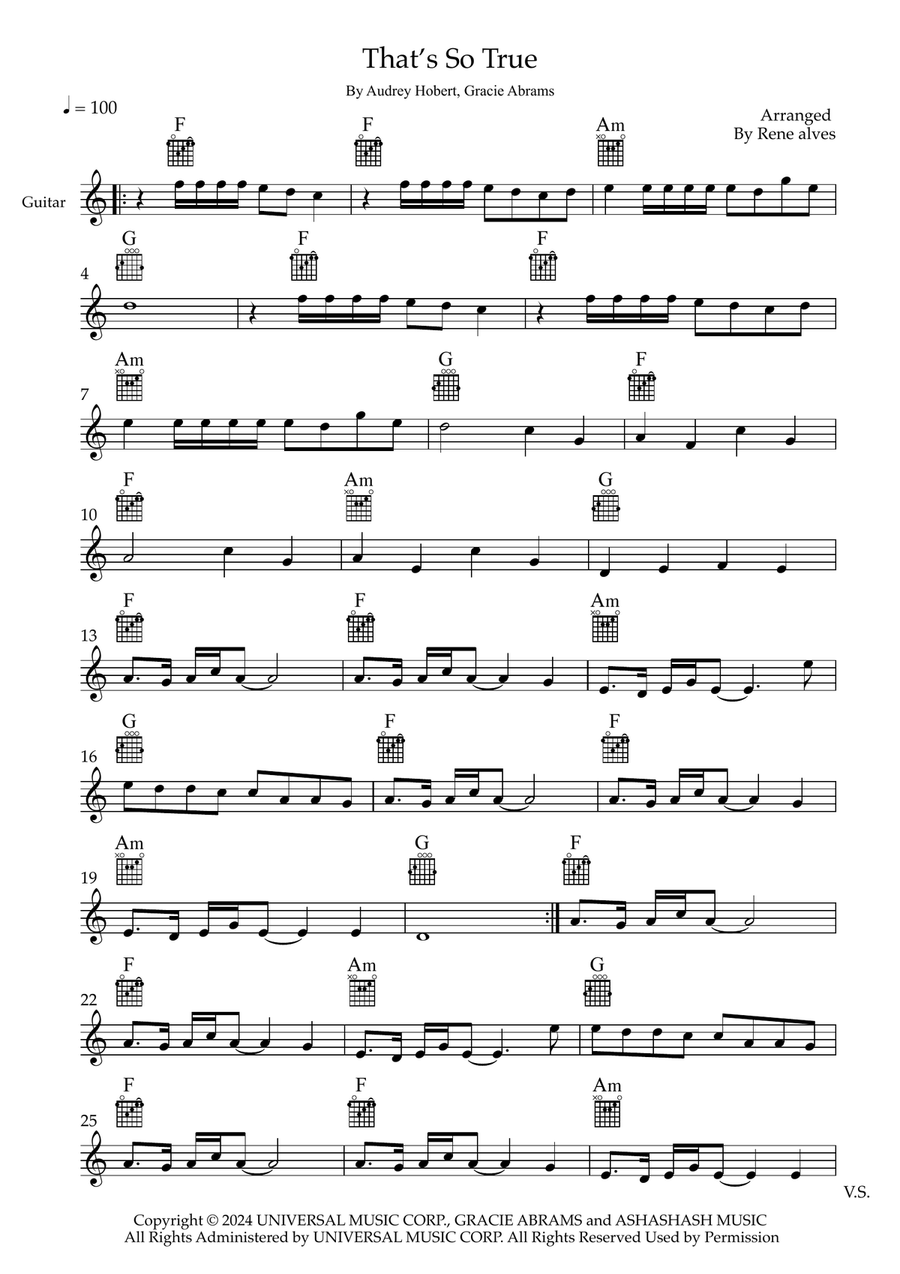 That's So True That's So True Acoustic Guitar scores gallery preview page 1