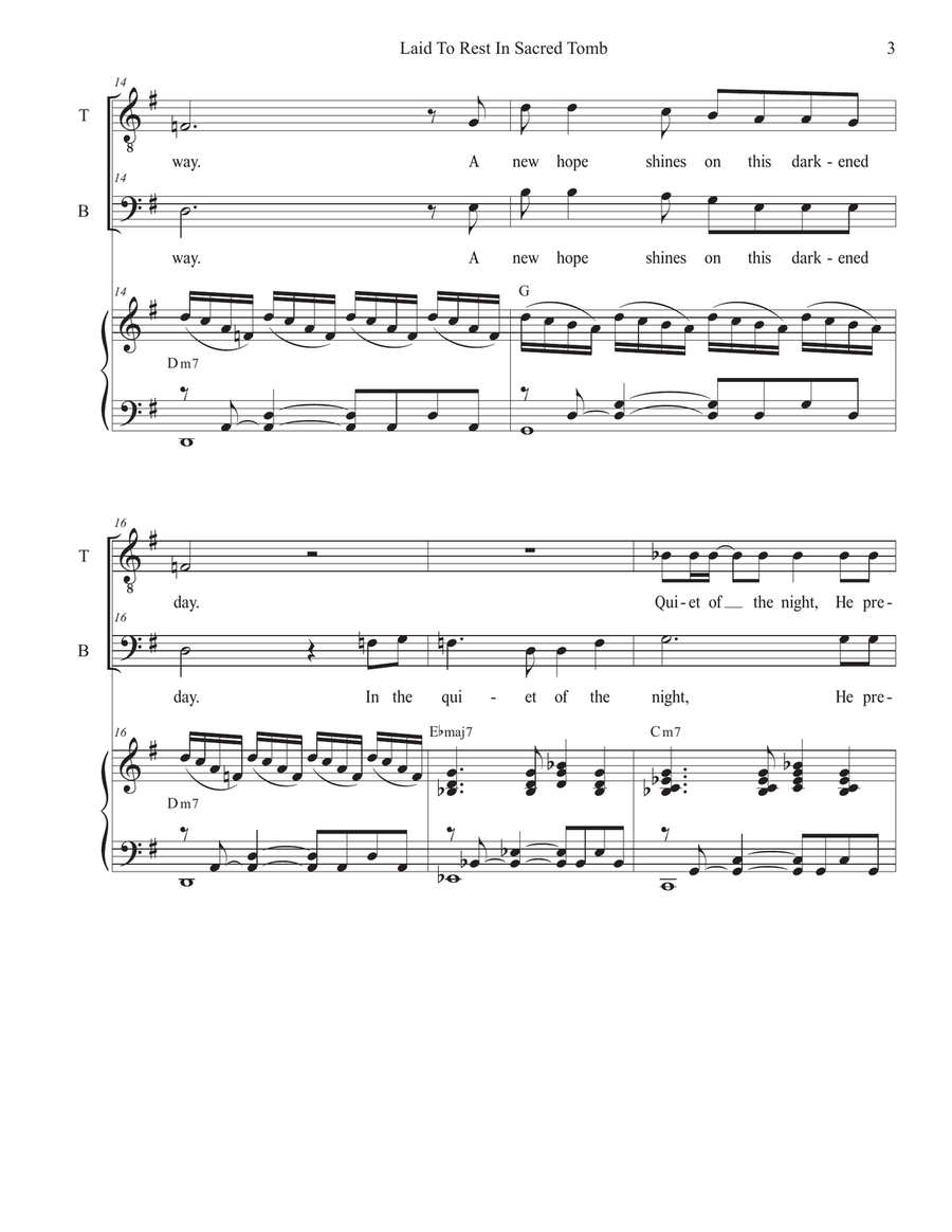 Laid To Rest In Sacred Tomb (Easter version) (2-part choir - (TB) TB scores gallery preview page 3