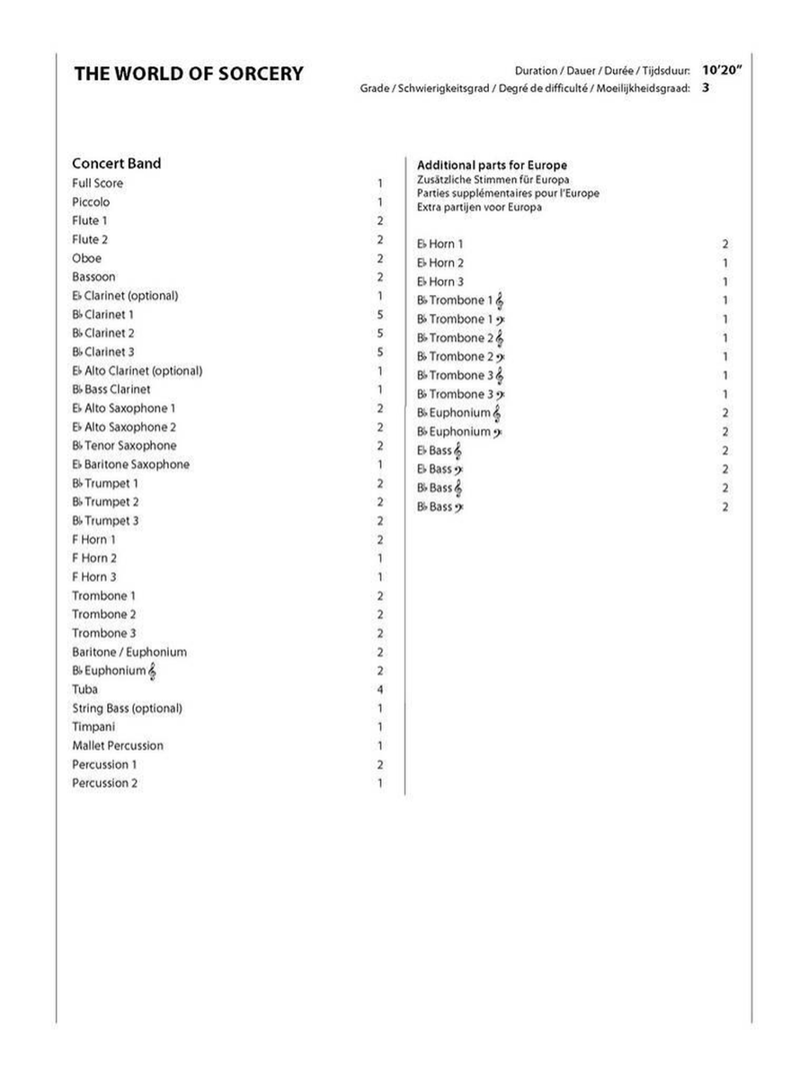 The World of Sorcery The World of Sorcery Concert Band scores gallery preview page 3