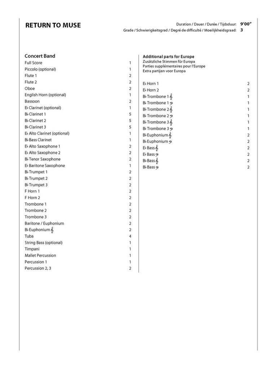Return to Muse Return to Muse Concert Band scores gallery preview page 3