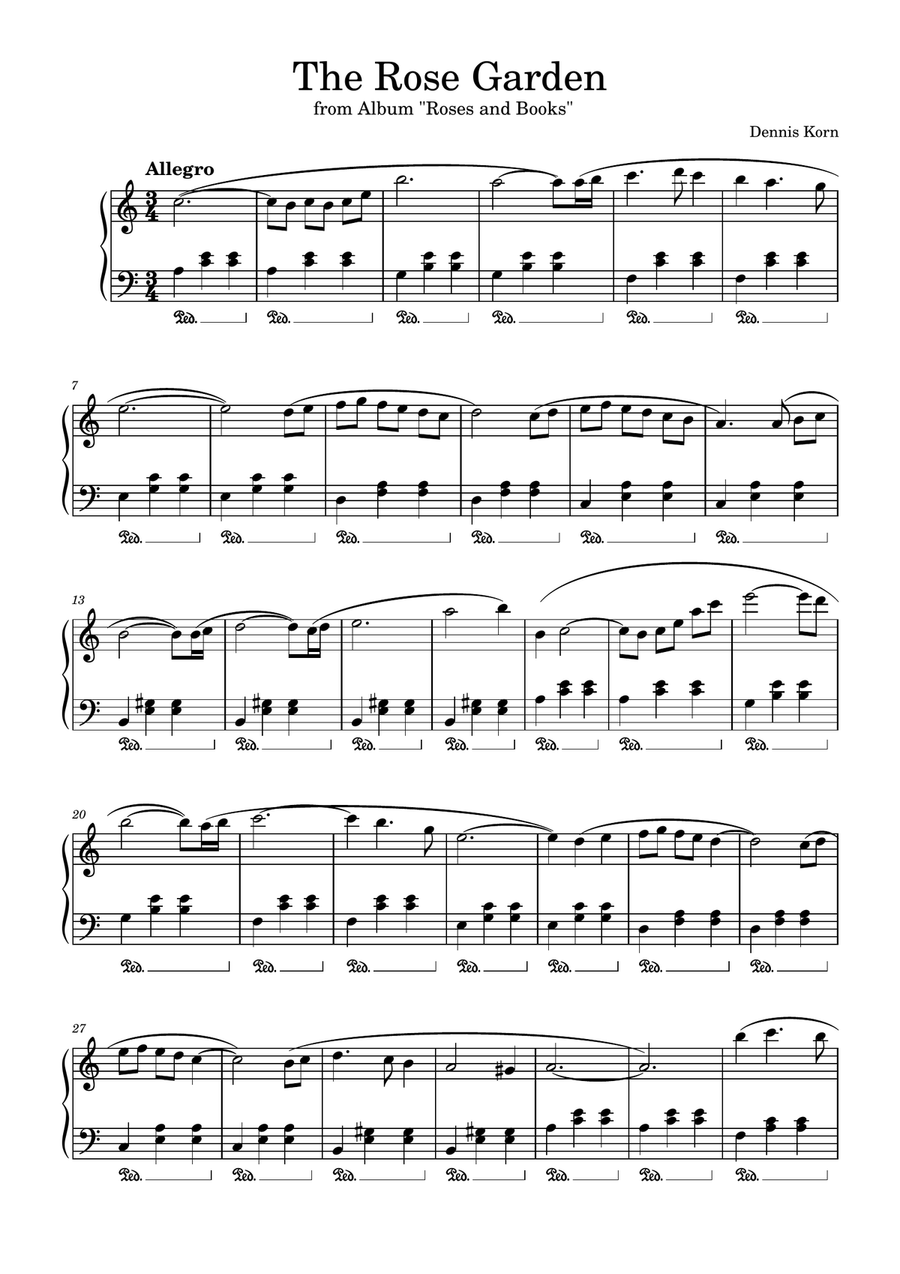 The Rose Garden Piano Solo scores gallery preview page 1