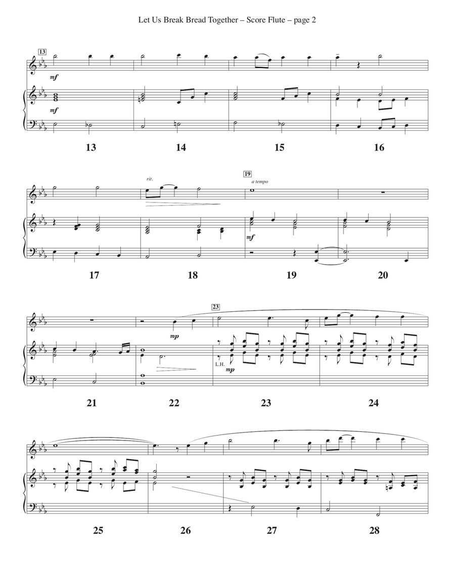 Let Us Break Bread Together on Our Knees Flute scores gallery preview page 2