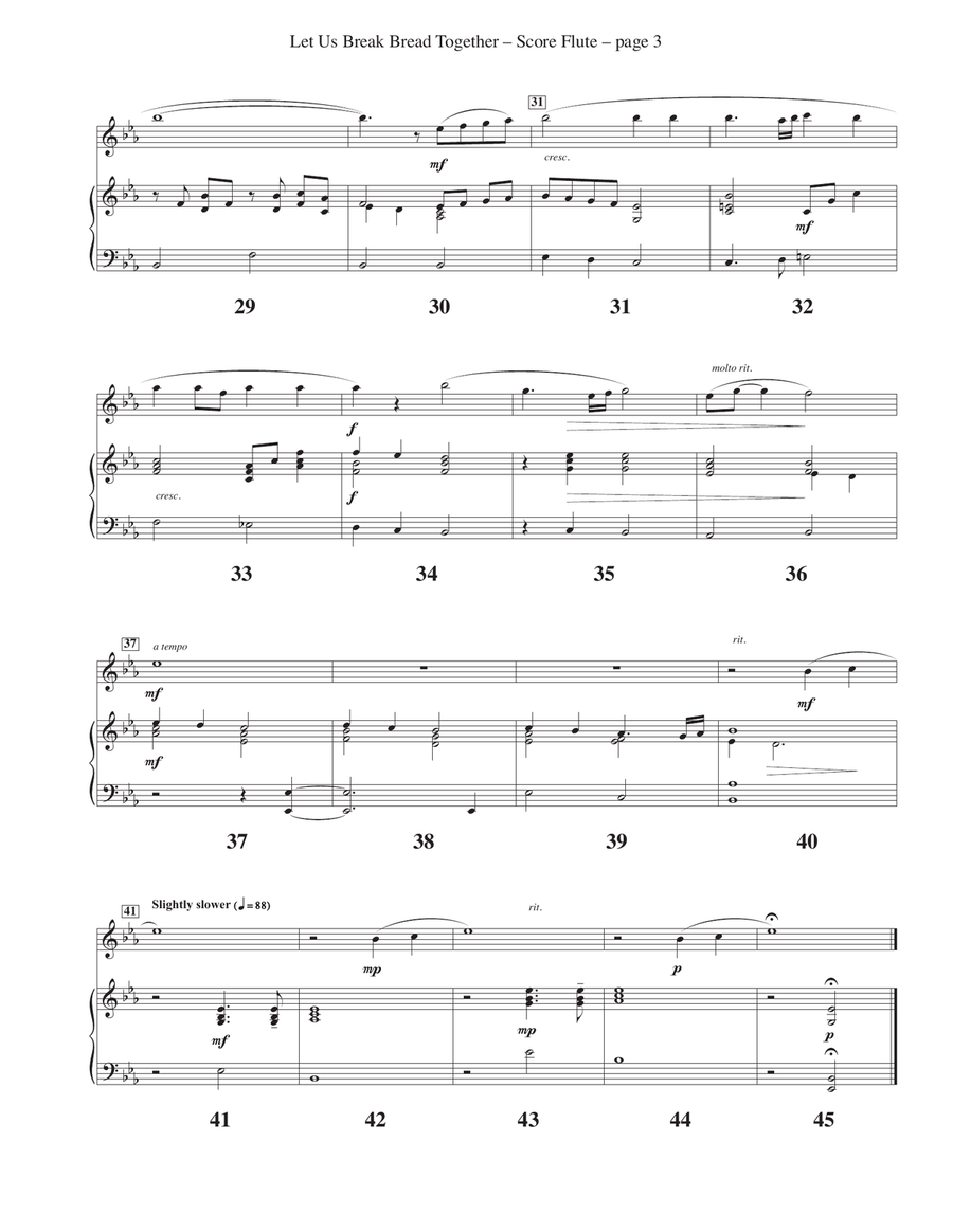 Let Us Break Bread Together on Our Knees Flute scores gallery preview page 3