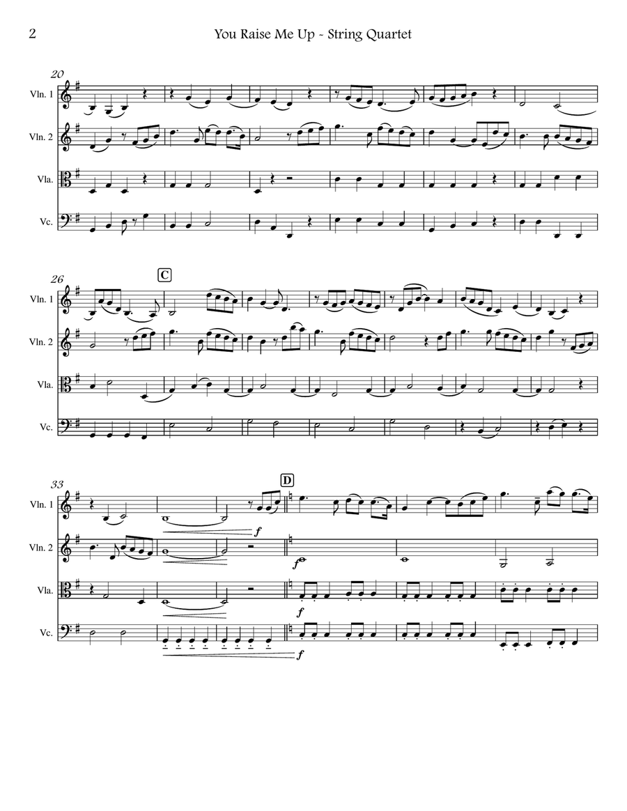 You Raise Me Up You Raise Me Up String Quartet scores gallery preview page 2