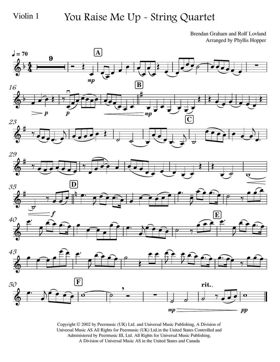 You Raise Me Up You Raise Me Up String Quartet scores gallery preview page 4