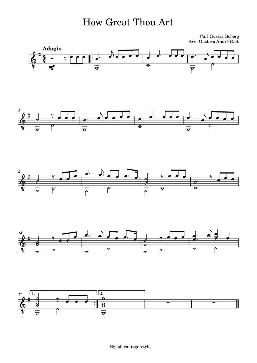 How Great Thou Art How Great Thou Art Acoustic Guitar scores gallery preview page 1