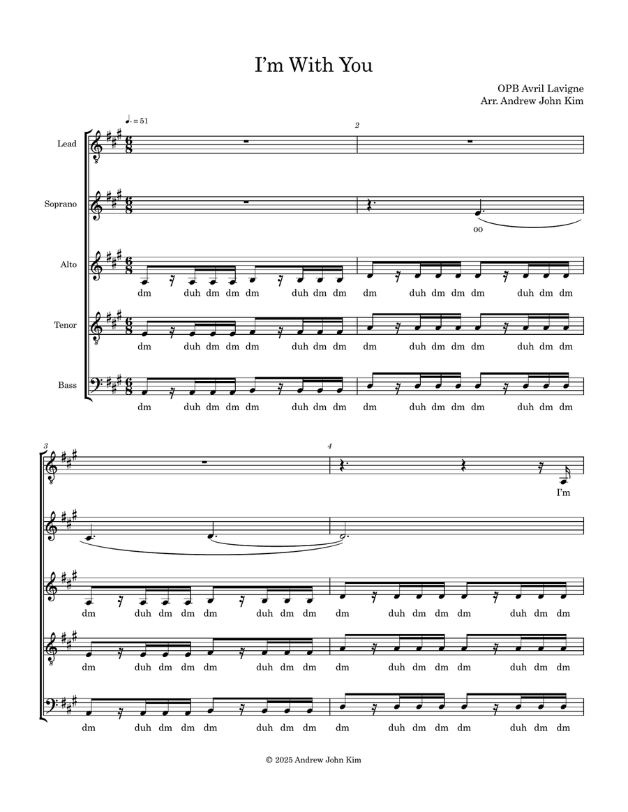 I'm With You 4-Part scores gallery preview page 1