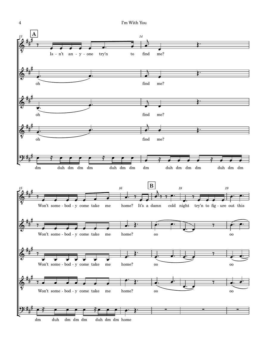 I'm With You 4-Part scores gallery preview page 4