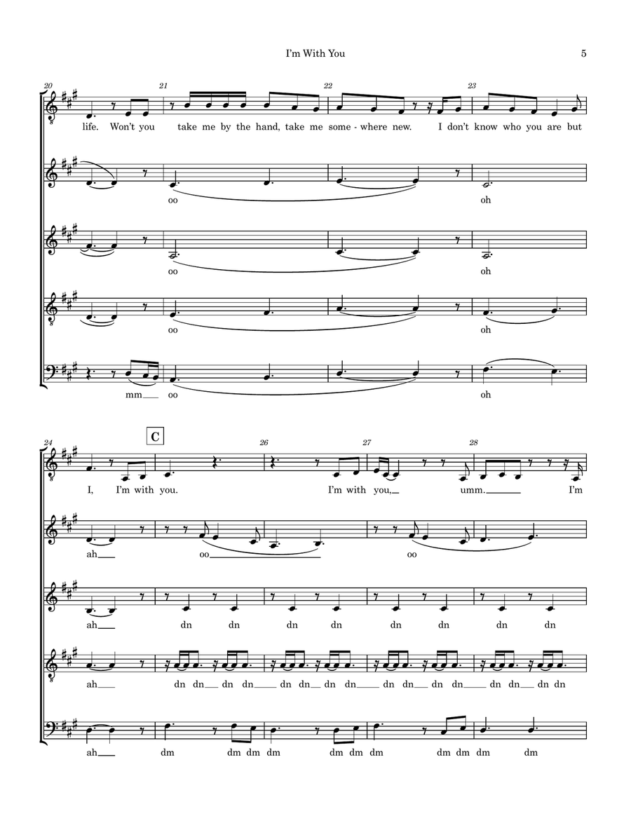 I'm With You 4-Part scores gallery preview page 5