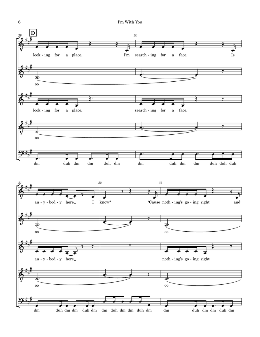 I'm With You 4-Part scores gallery preview page 6