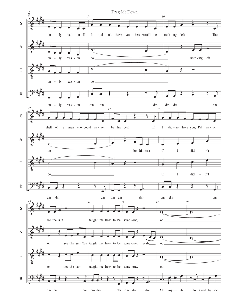 Drag Me Down 4-Part scores gallery preview page 2