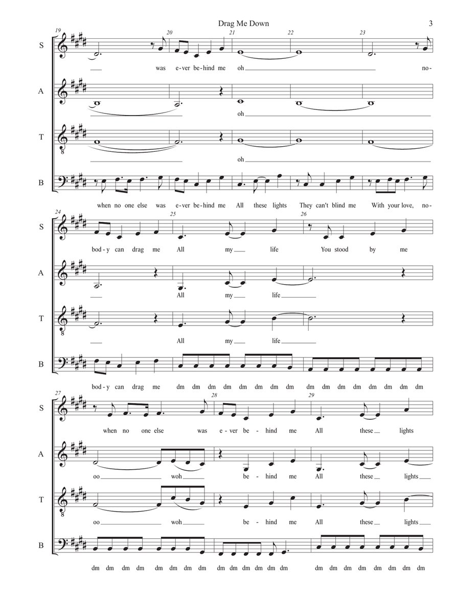 Drag Me Down 4-Part scores gallery preview page 3