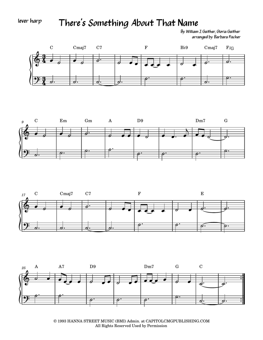There's Something About That Name Celtic Harp scores gallery preview page 1