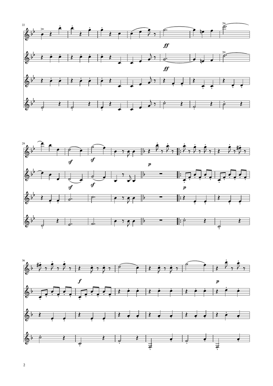 Blue Danube Walzt - Clarinet Quartet Clarinet Quartet scores gallery preview page 2