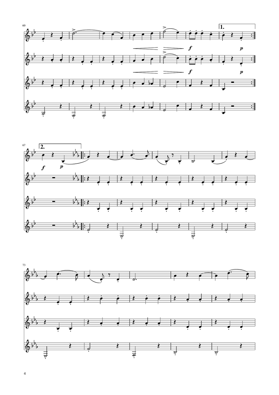 Blue Danube Walzt - Clarinet Quartet Clarinet Quartet scores gallery preview page 4