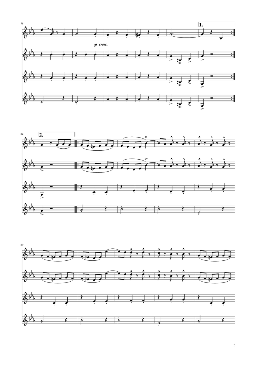 Blue Danube Walzt - Clarinet Quartet Clarinet Quartet scores gallery preview page 5