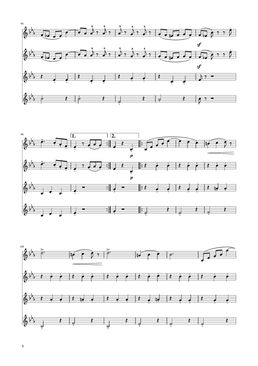 Blue Danube Walzt - Clarinet Quartet Clarinet Quartet scores gallery preview page 6