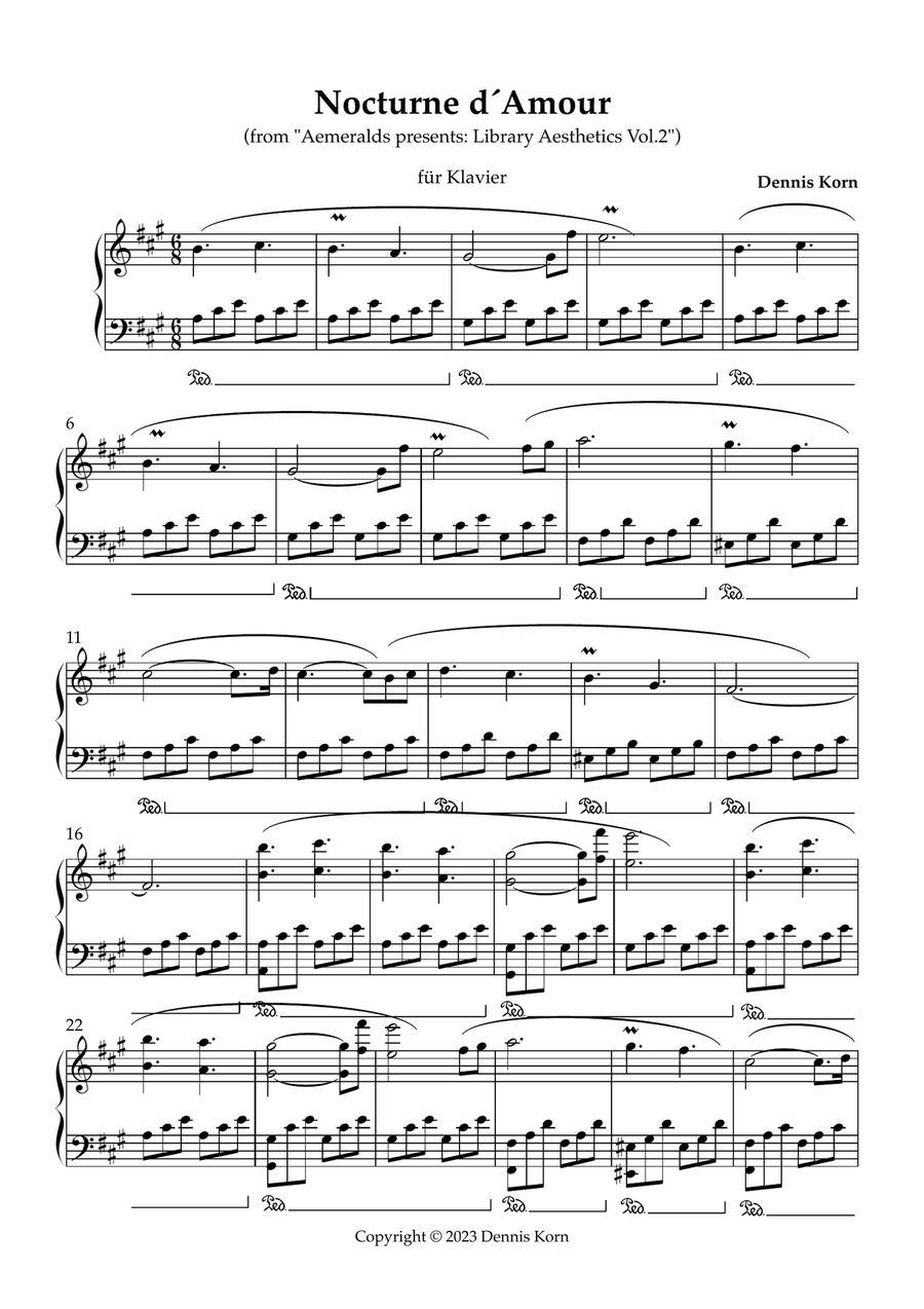 Nocturne d´Amour Nocturne d´Amour Piano Solo scores gallery preview page 1