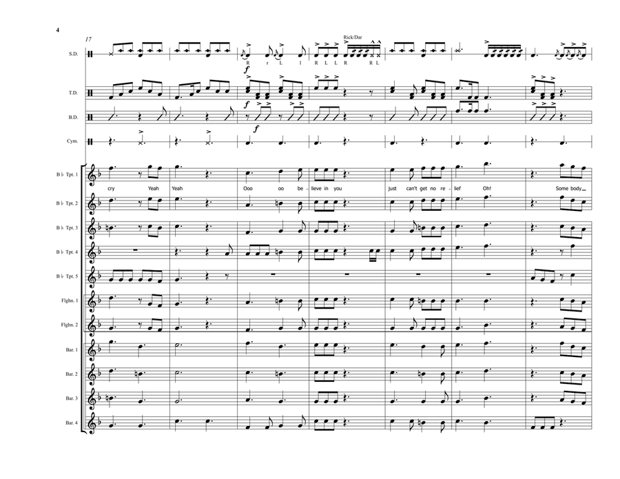 Somebody To Love - Score Only Brass Ensemble scores gallery preview page 4