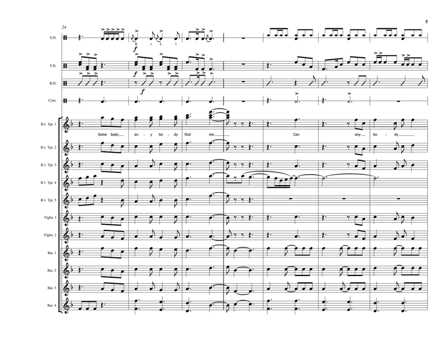 Somebody To Love - Score Only Brass Ensemble scores gallery preview page 5