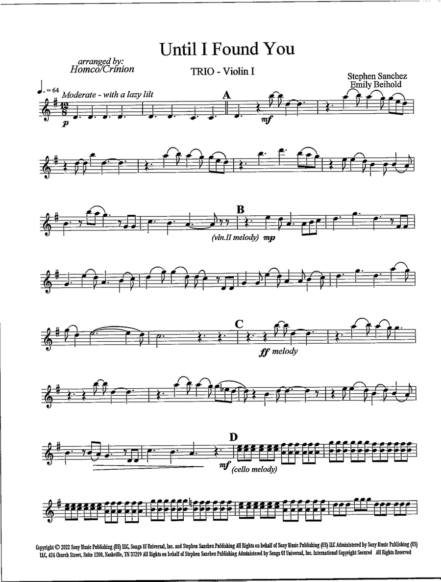 Until I Found You Until I Found You String Trio scores gallery preview page 6