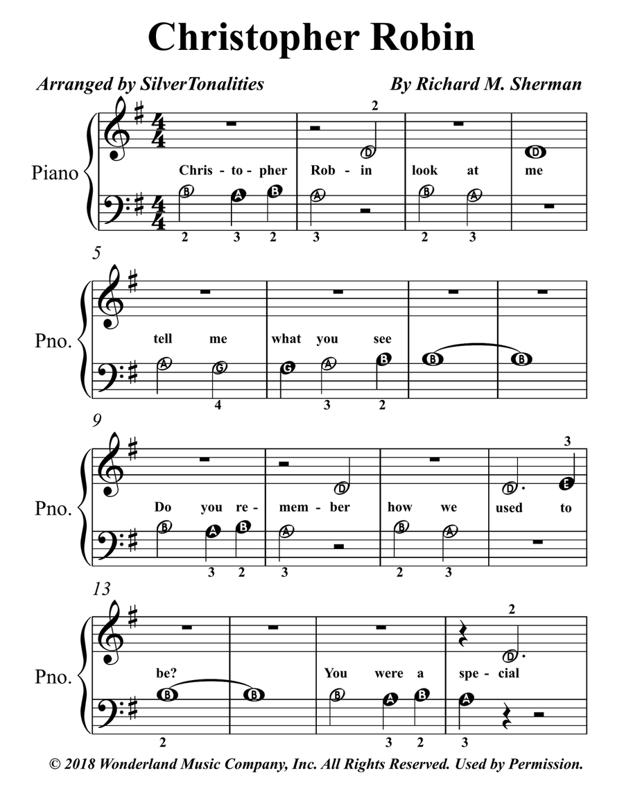 Christopher Robin Christopher Robin Piano Method scores gallery preview page 1
