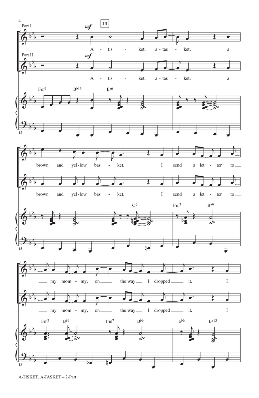 A-Tisket, A-Tasket (arr. Roger Emerson) 2-Part scores gallery preview page 2