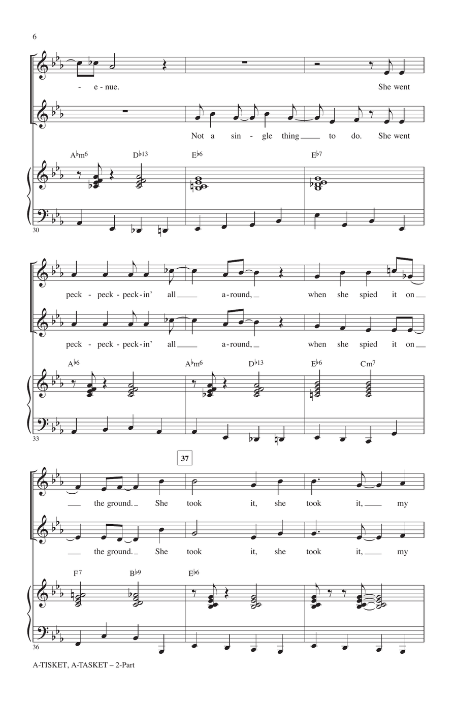 A-Tisket, A-Tasket (arr. Roger Emerson) 2-Part scores gallery preview page 4