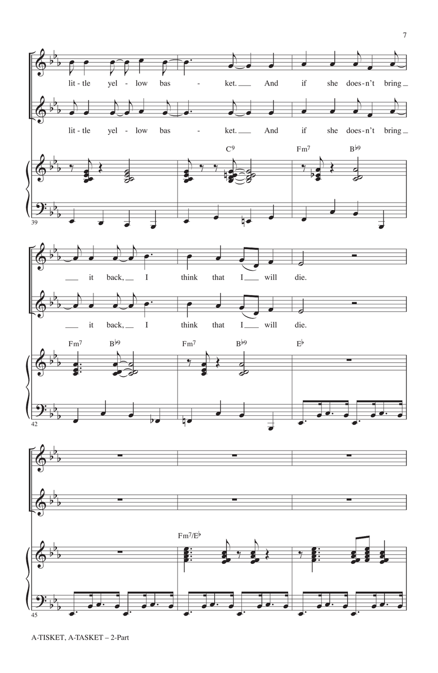 A-Tisket, A-Tasket (arr. Roger Emerson) 2-Part scores gallery preview page 5